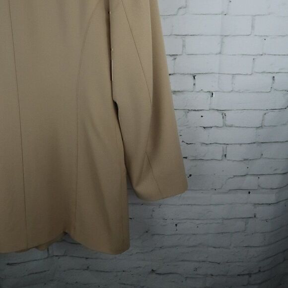 MONDI TAN KHAKI HIDDEN BUTTON DOWN SUIT JACKET BLAZER WOMENS EU SIZE 34 VINTAGE - Picture 9 of 10